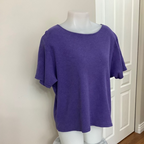 Eileen Fisher purple tee fits XL-1X - Picture 1 of 11